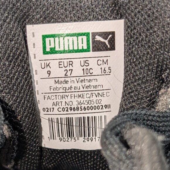 Children's Puma Sneakers - Black + White - Picture 7 of 7